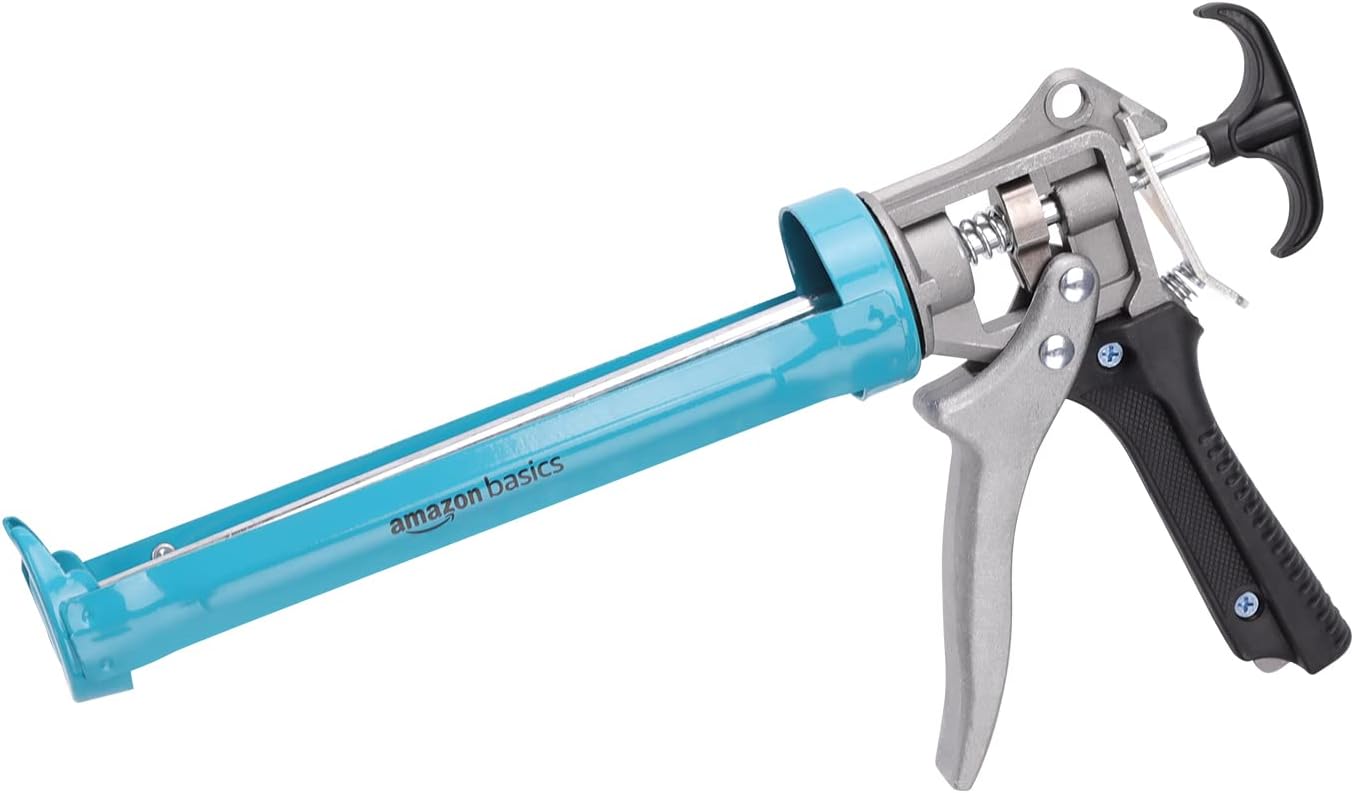 Heavy Duty Sealant Caulking Gun - 310 ml (0.3 Litres) - 12:1 Thrust Ratio, Aluminium handle with plastic support grip, Blue/Grey