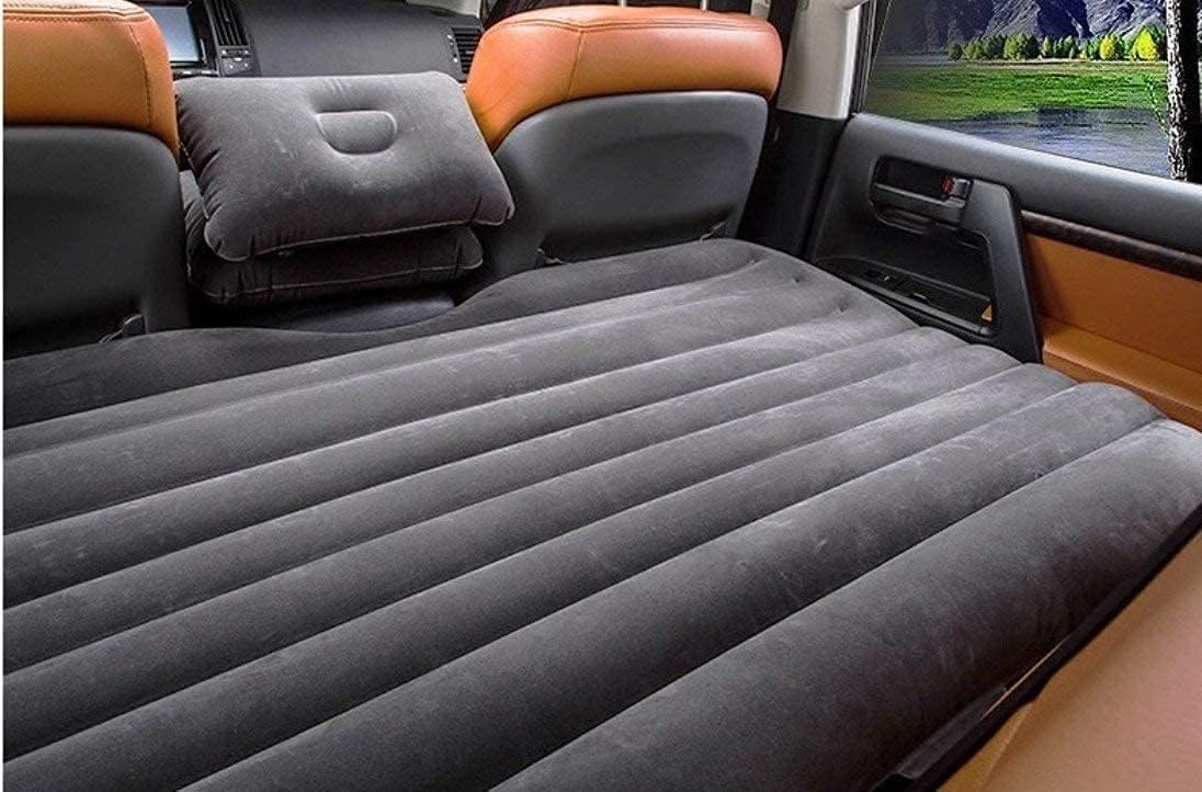 FBSPORT Car Travel Inflatable Mattress Air Bed Cushion Camping Universal Suv Extended Air Couch With Two Air Pillows (Black)