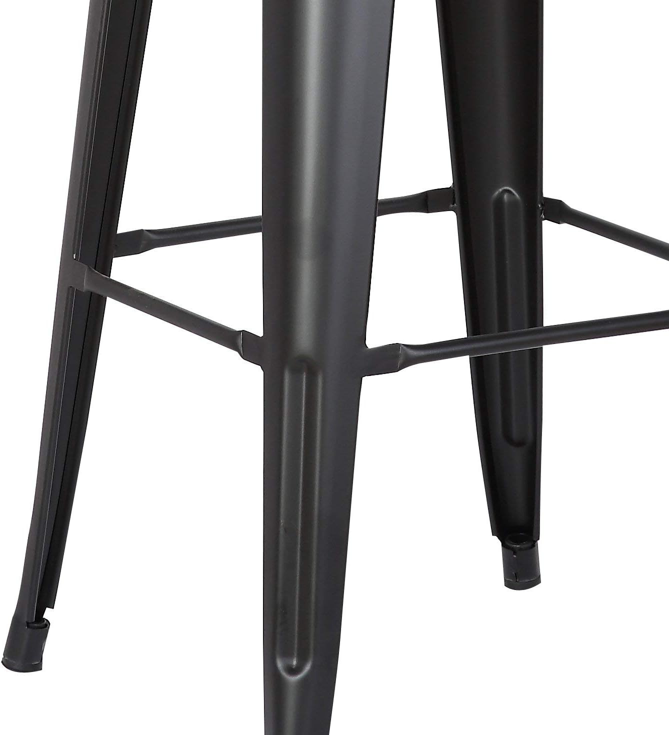 LANNY 76CM Metal Bar Stools High Backless Stools Bar Height Stools Patio Furniture Indoor/Outdoor Stackable Kitchen Stools Dining Chair (Matt Black)