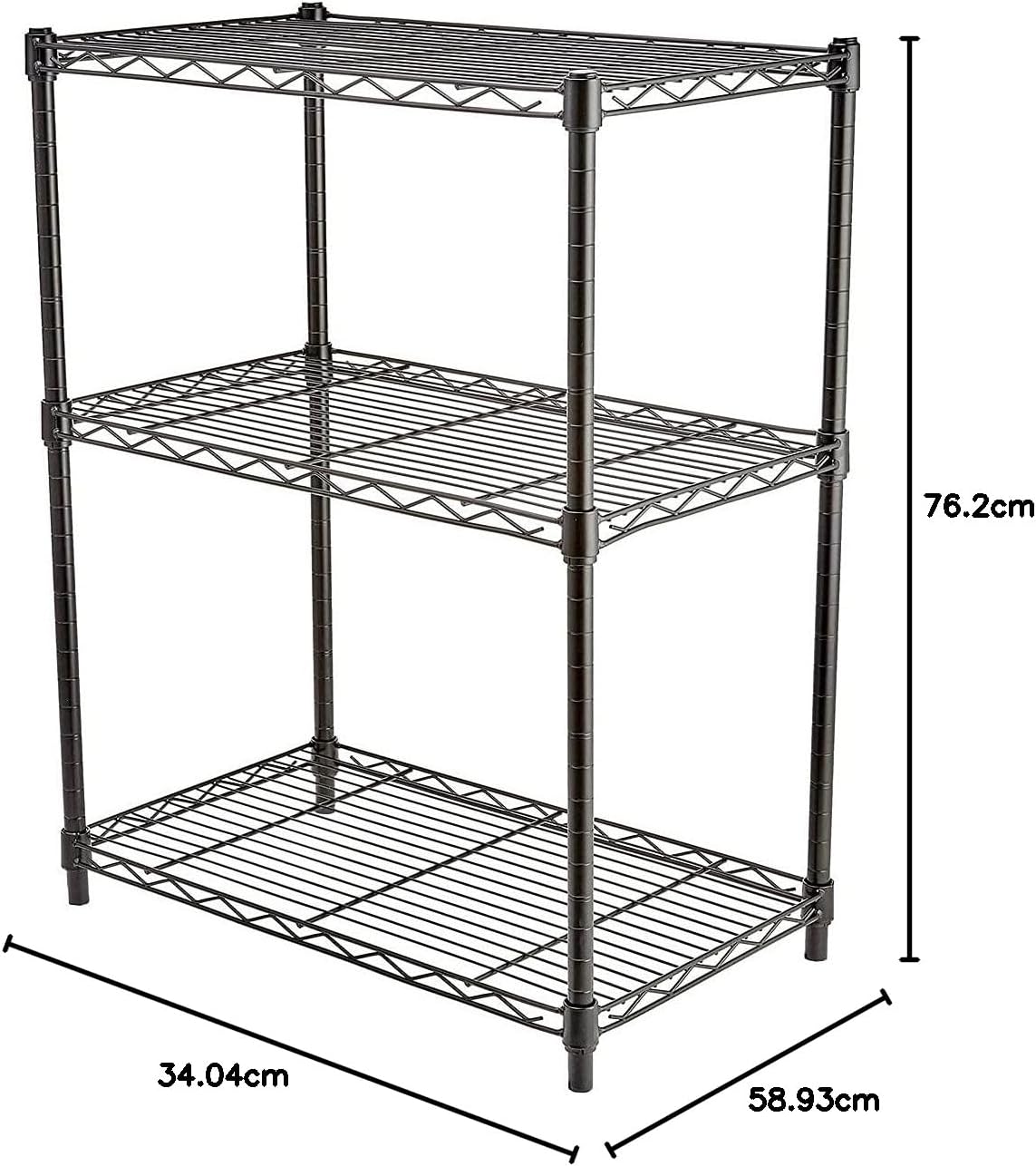 5-Shelf Storage Unit With Height Adjustable Shelves and Levelling Feet, 795 kg Max Weight, Black, 35.6 D x 91.4 W x 182.9 H cm