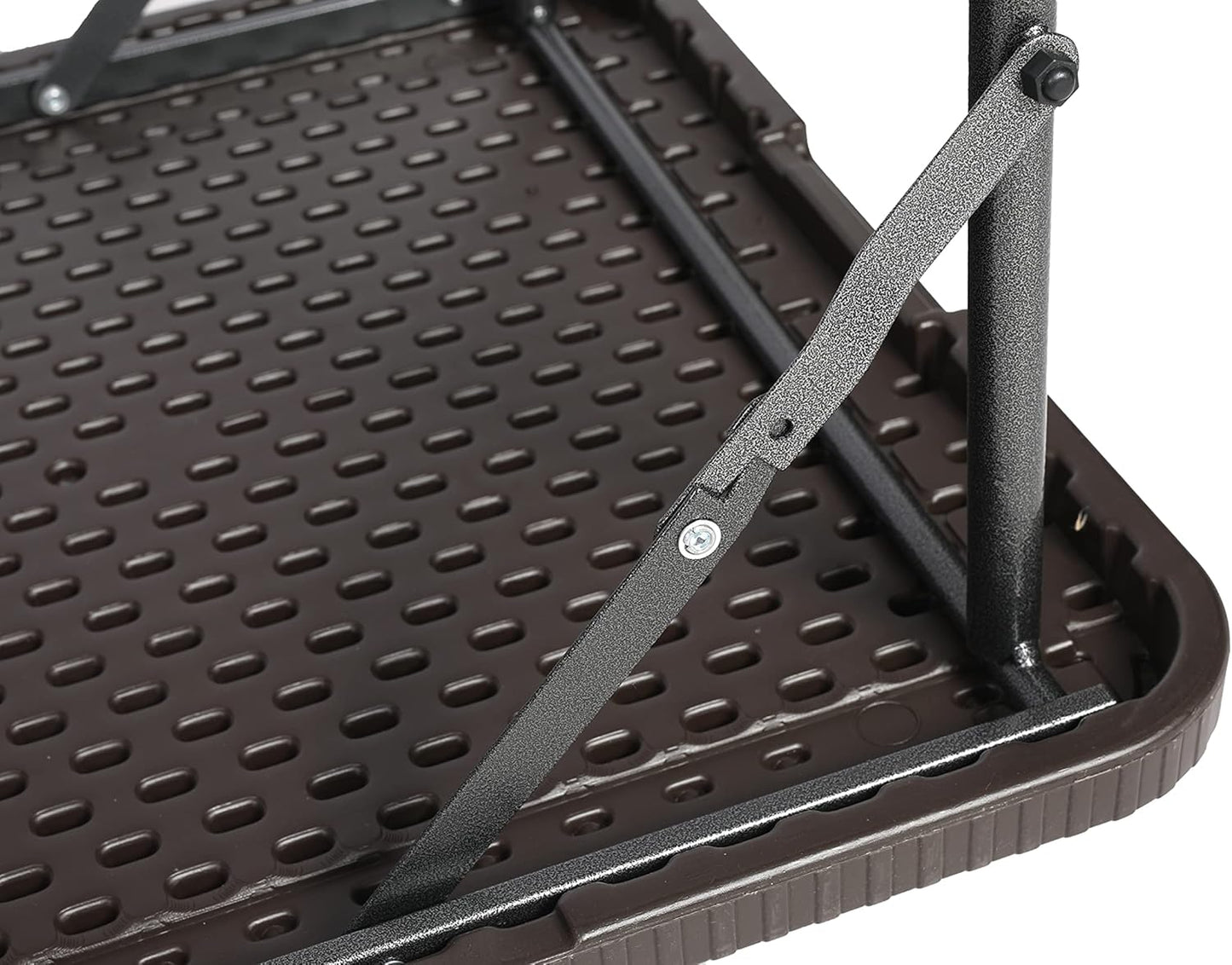 LANNY Portable Plastic Folding Table SZK120 Wood Design 120 * 60 cm for 4-6 person Party/Picnic/Garden/Dining/Kitchen/Buffee/Restaurant (brown2)