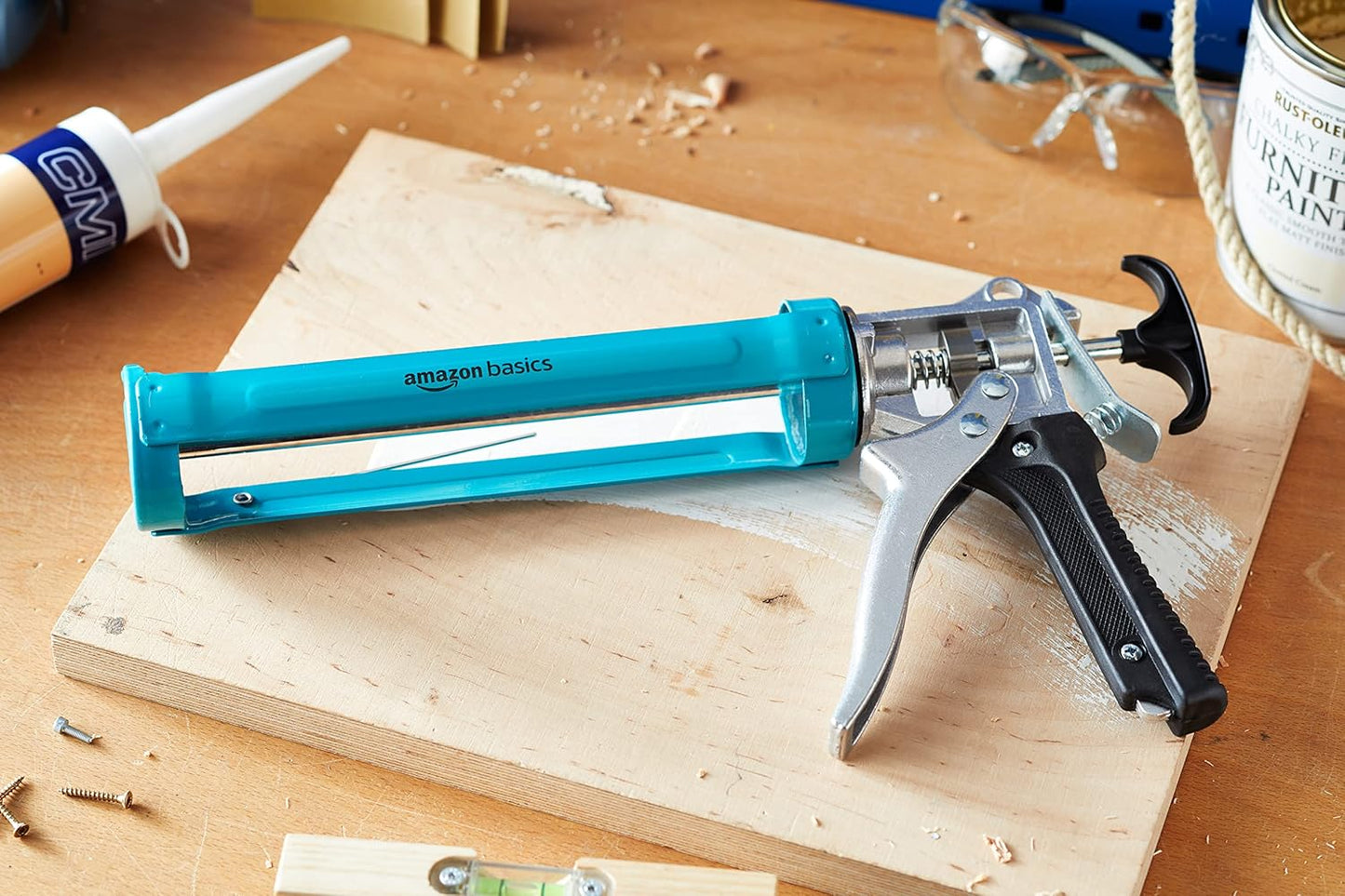 Heavy Duty Sealant Caulking Gun - 310 ml (0.3 Litres) - 12:1 Thrust Ratio, Aluminium handle with plastic support grip, Blue/Grey