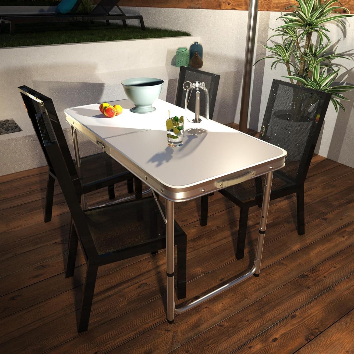 Folding Trestle Outdoor Camping Table, Aluminum Alloy Folding Picnic Table(120Γ60Γ70cm)