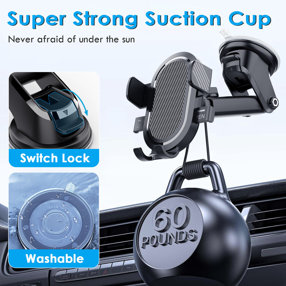 Universal Adjustable Mobile Phone Holder With Suction Cup Car Air Vent Mount Dashboard Car Phone Holder