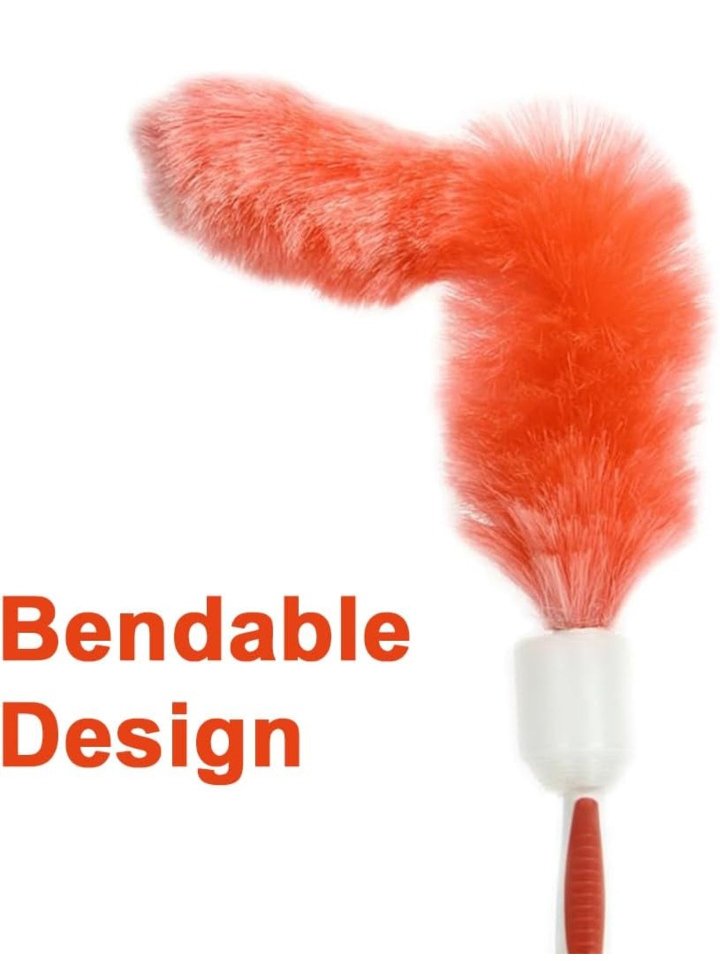 GHA Feather Duster 62cm Washable Duster with Plastic Protective Shell Retractable and Bendable Duster Color Chicken Dust Removal Household Car Microfiber Duster