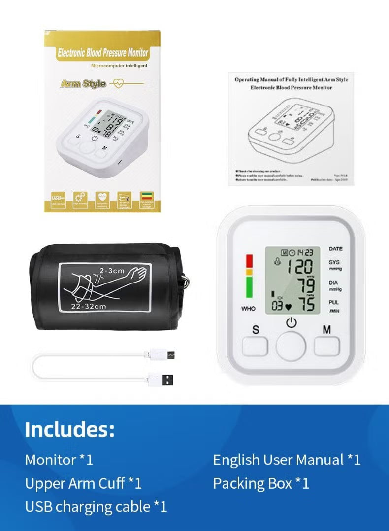 Automatic Blood Pressure Monitor | LCD Display & Voice Function – Precise, User-Friendly