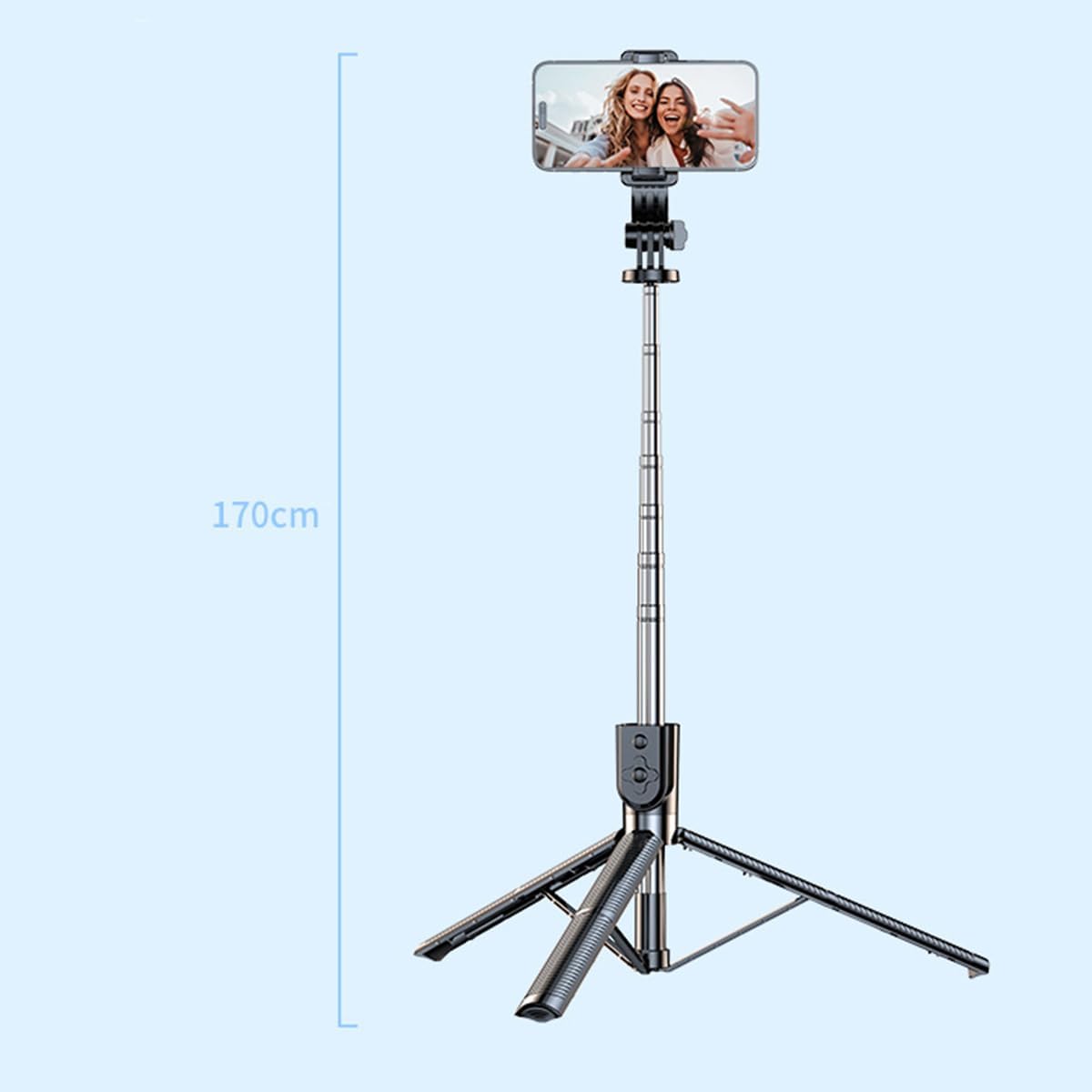 ECVV 170cm Phone Selfie Stick Tripod with Remote Control Portable Rotate Phone Holder Extendable Tripod Stand Compatible with iPhone Android Smartphone