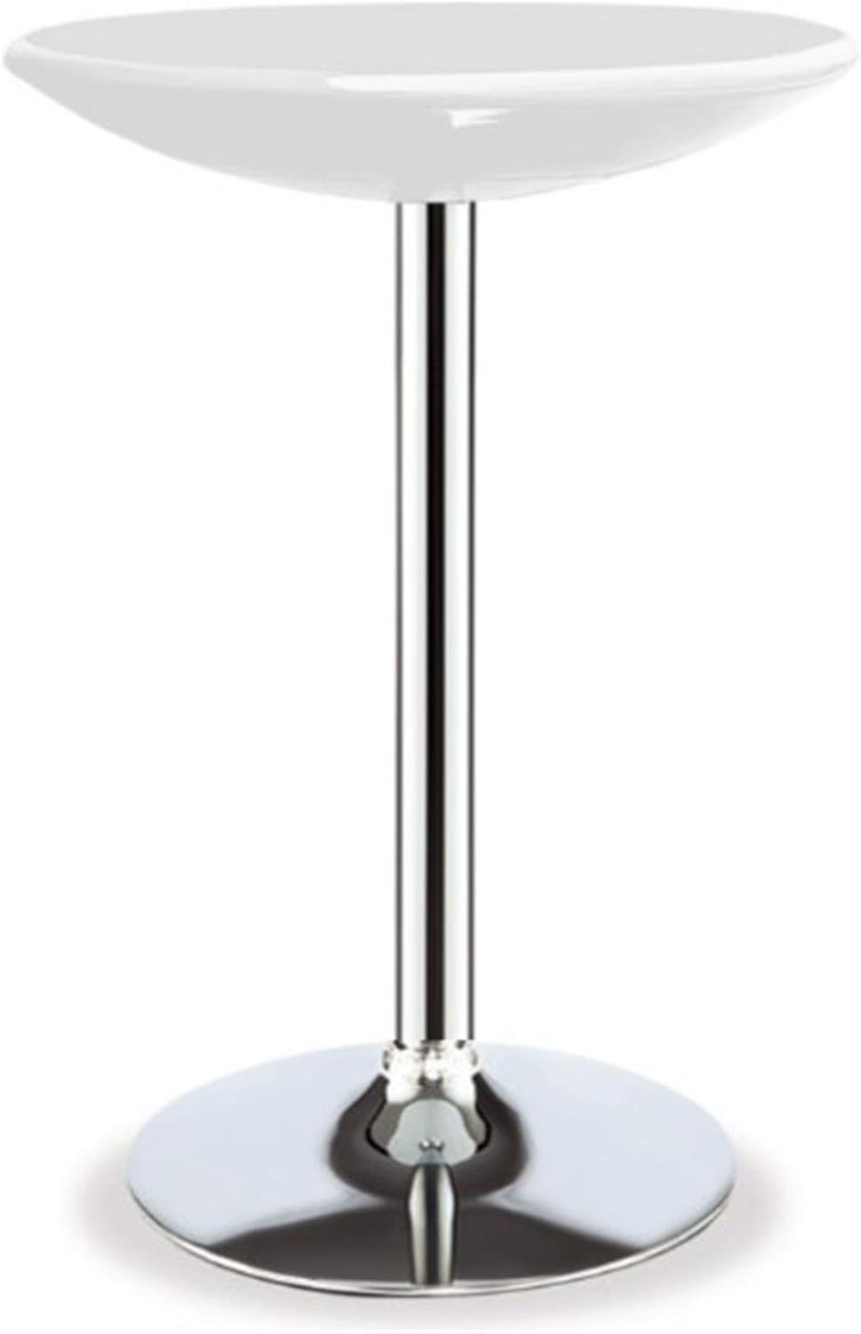 Bar Cocktail Fixed Height 110cm High Table with Stainless Steel Base for Party Home Kitchen Bar Restaurant (White, Black) (White)