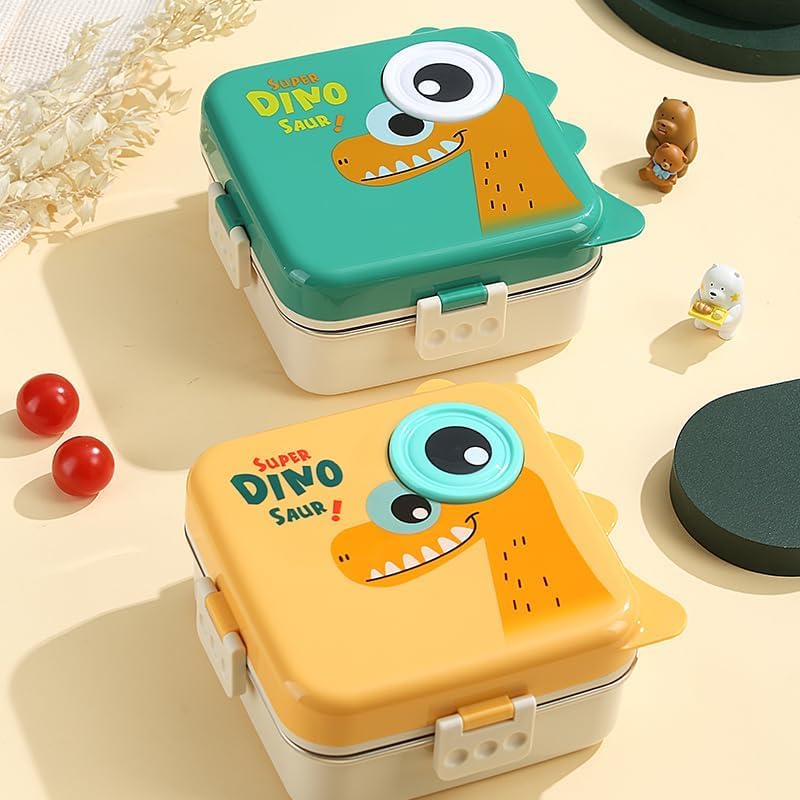 Kids Insulated Stainless Steel Double Decker Leakproof Bento Lunch Box