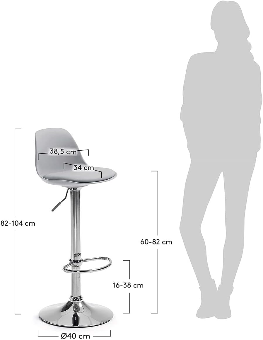 GHA Bar Stool Chairs High Stool Chair Adjustable Stool For Counter Home Coffee, Pack Of 2 (White)