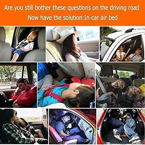 FBSPORT Car Travel Inflatable Mattress Air Bed Cushion Camping Universal Suv Extended Air Couch With Two Air Pillows (Black)