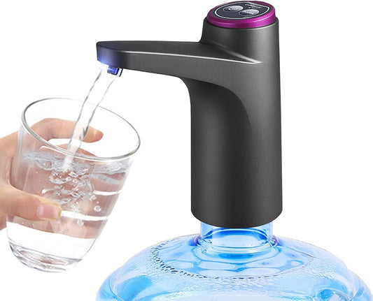 USB Charging Water Bottle Pump for 3-5 Gallon Bottles - Automatic Drinking Water Dispenser for Home Office (Black)