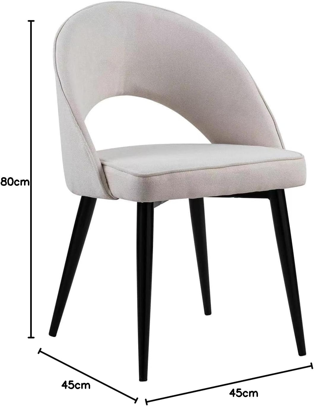 GHA Dining Room/Restaurant Chair/Hotel chair/Office Visitor Chair/Modern Medium Back Luxury Fabric Dining Chair (beige)