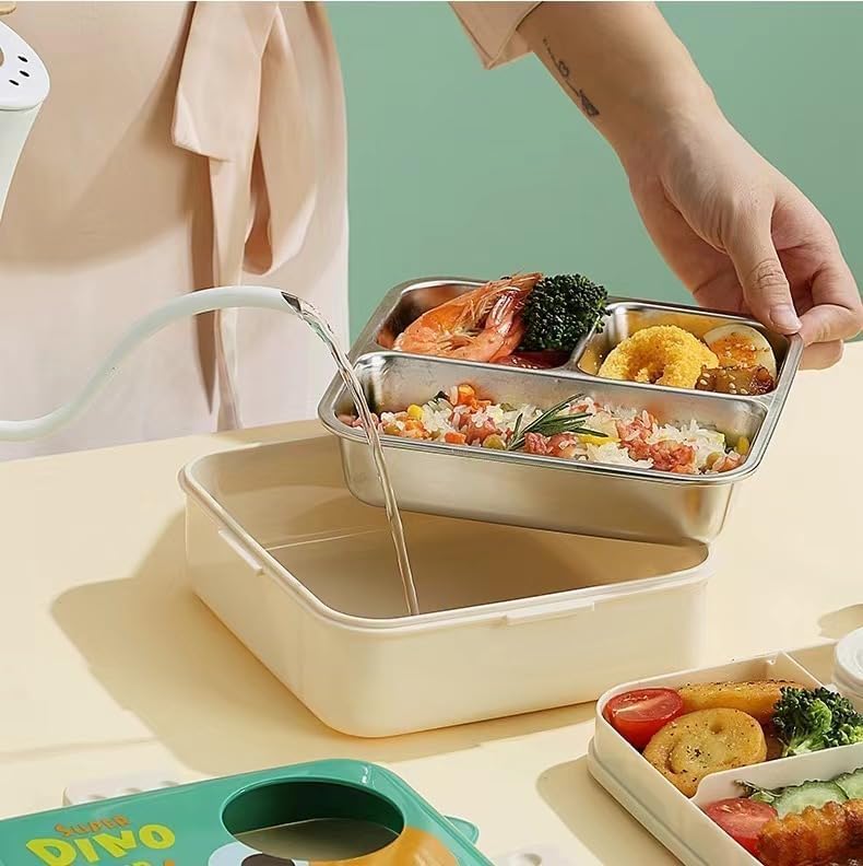 Kids Insulated Stainless Steel Double Decker Leakproof Bento Lunch Box
