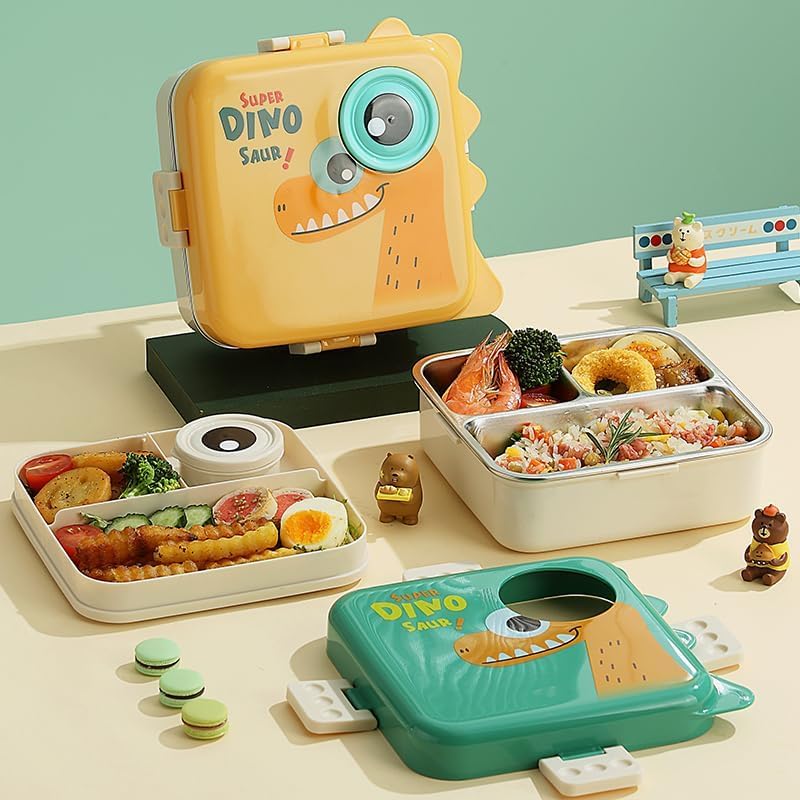 Kids Insulated Stainless Steel Double Decker Leakproof Bento Lunch Box