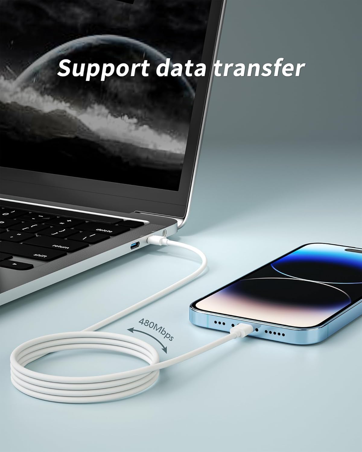 for iPhone Charger,20W PD USB C Charging Plug with 2M Lightning Cable for iPhone 14 13 12 11 Pro Max XR XS X,iPad