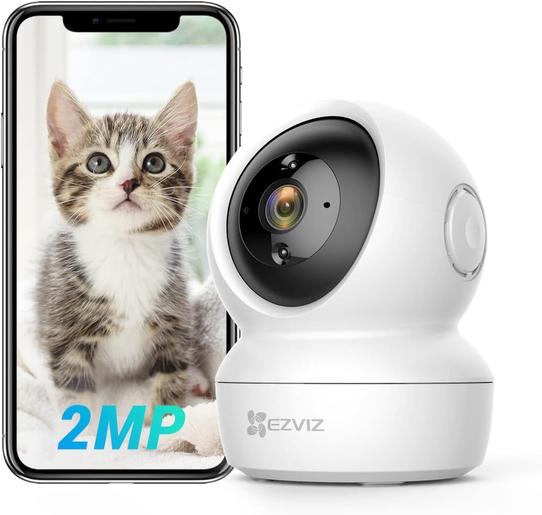 C6N Security Camera, 1080p CCTV Camera for Home, Wifi Indoor 360 Camera, Baby Monitor Surveillance Camera with Motion Detection, Smart Tracking, Two-Way Audio, Night Vision, Works With Alexa