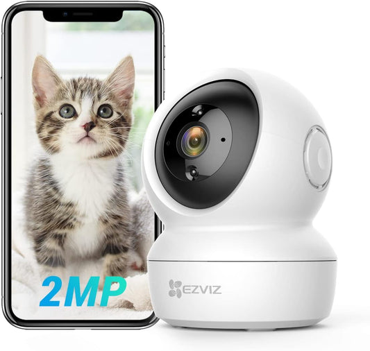 C6N Security Camera, 1080p CCTV Camera for Home, Wifi Indoor 360 Camera, Baby Monitor Surveillance Camera with Motion Detection, Smart Tracking, Two-Way Audio, Night Vision, Works With Alexa