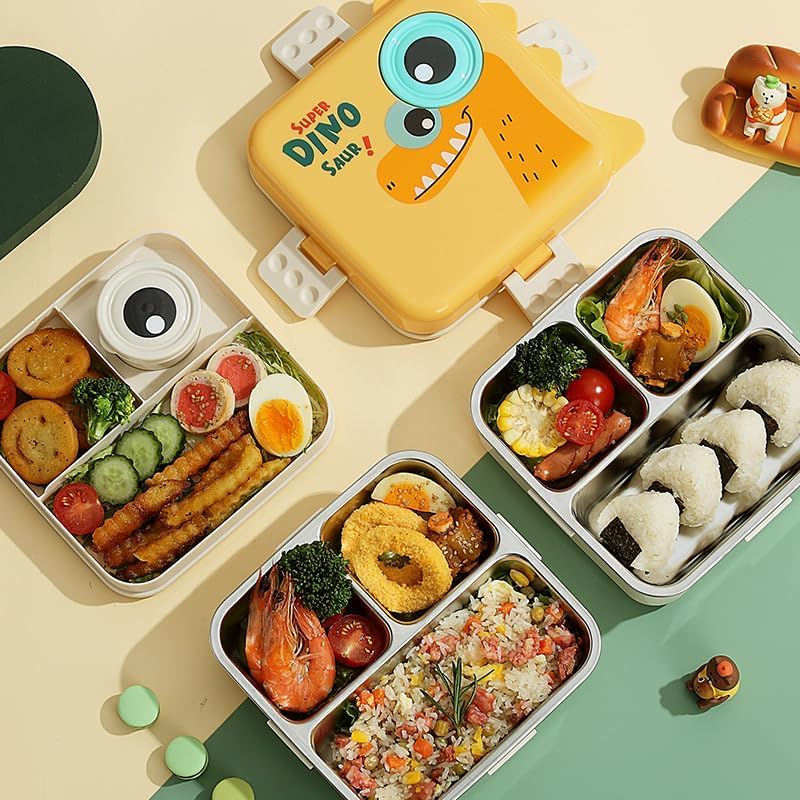 Kids Insulated Stainless Steel Double Decker Leakproof Bento Lunch Box