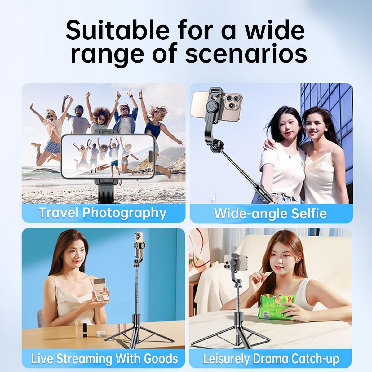 ECVV 170cm Phone Selfie Stick Tripod with Remote Control Portable Rotate Phone Holder Extendable Tripod Stand Compatible with iPhone Android Smartphone