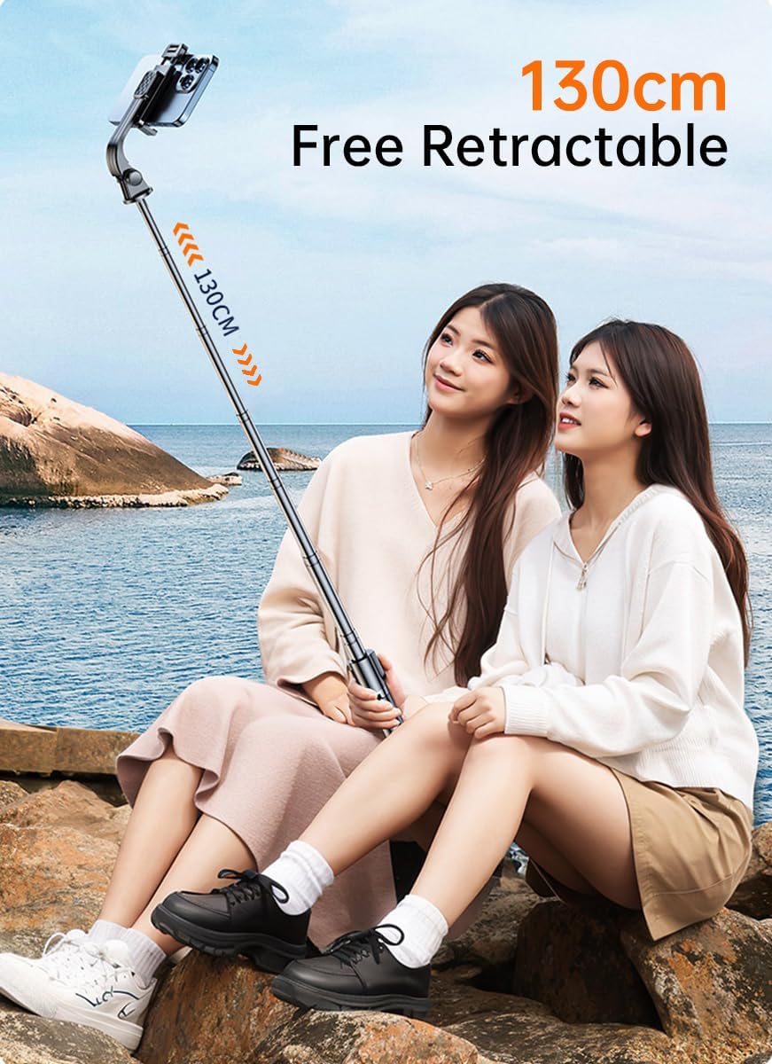 ECVV 170cm Phone Selfie Stick Tripod with Remote Control Portable Rotate Phone Holder Extendable Tripod Stand Compatible with iPhone Android Smartphone