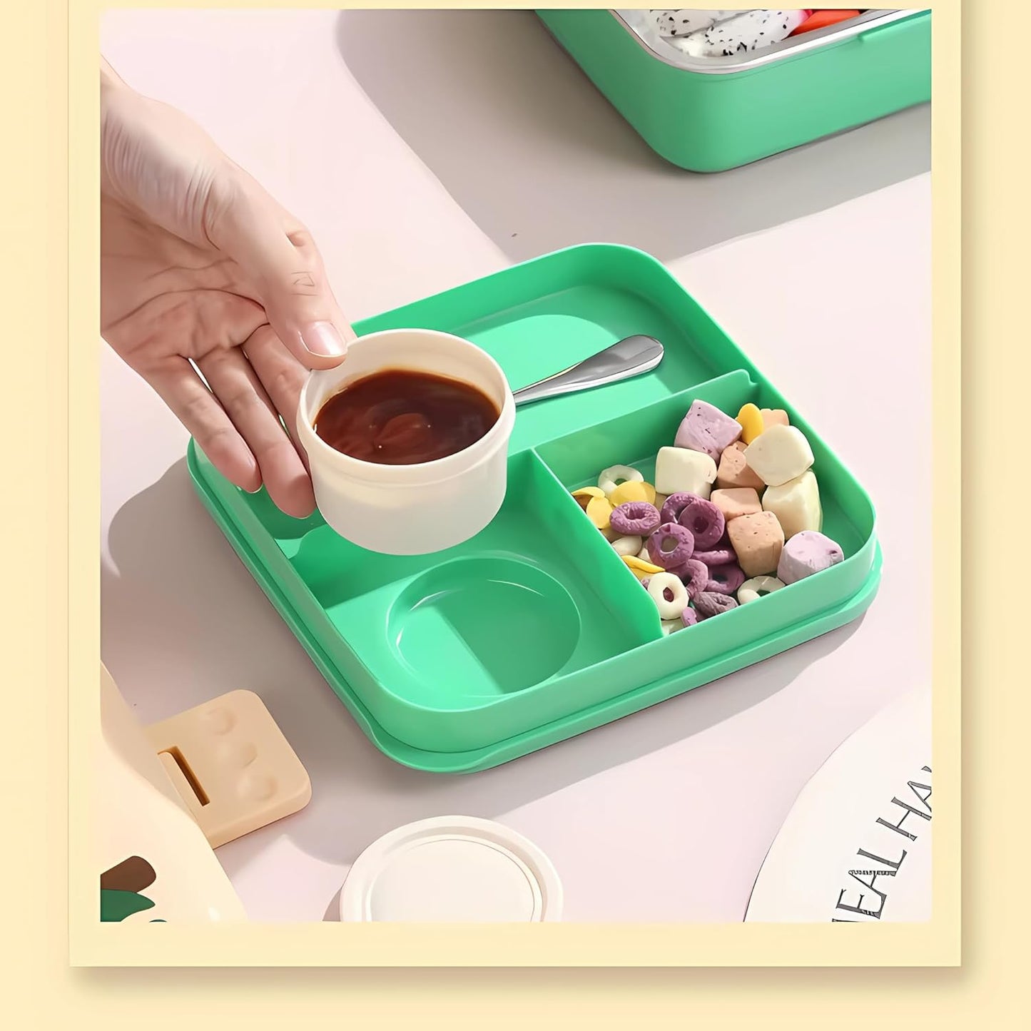 Kids Insulated Stainless Steel Double Decker Leakproof Bento Lunch Box