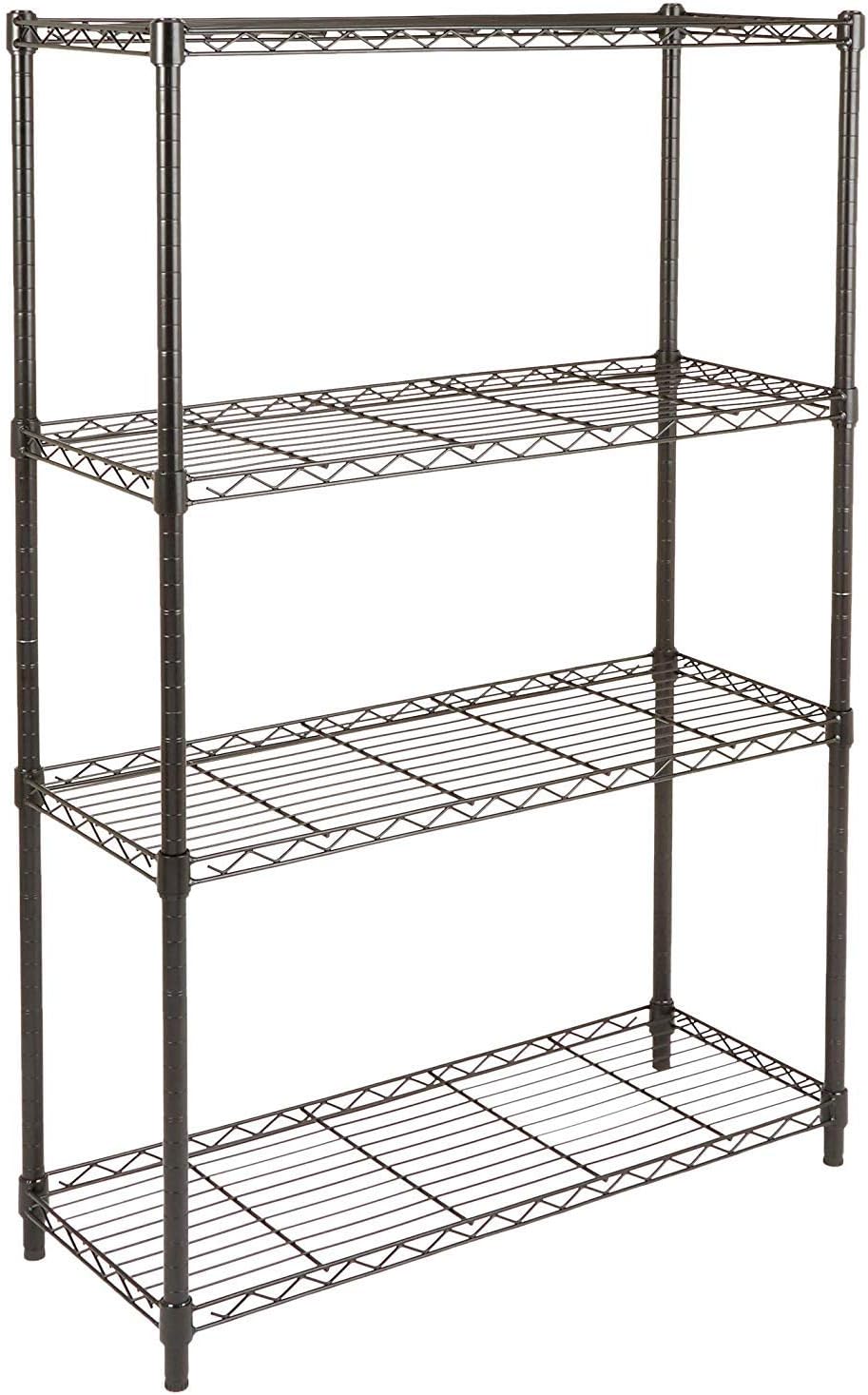 5-Shelf Storage Unit With Height Adjustable Shelves and Levelling Feet, 795 kg Max Weight, Black, 35.6 D x 91.4 W x 182.9 H cm