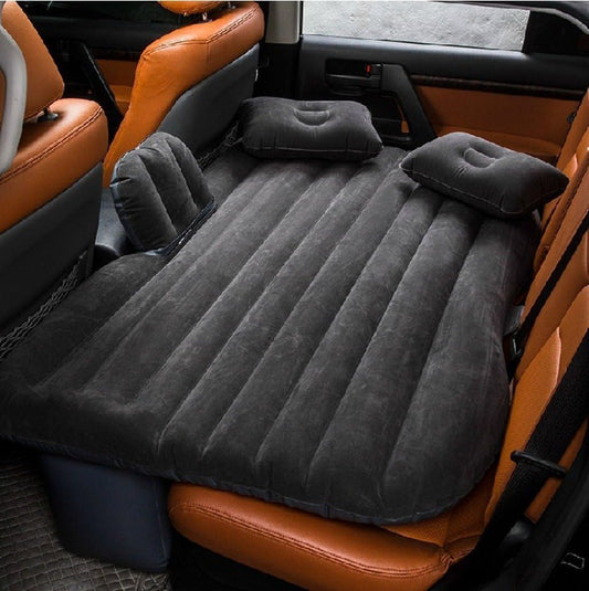 FBSPORT Car Travel Inflatable Mattress Air Bed Cushion Camping Universal Suv Extended Air Couch With Two Air Pillows (Black)