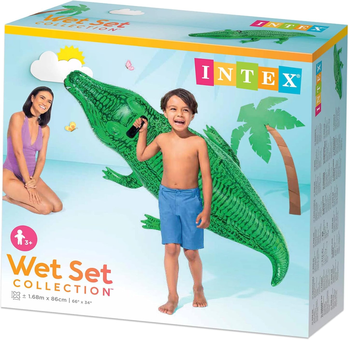 Gator Ride On Inflatable Pool Float, Small Alligator 58546, Multi Color