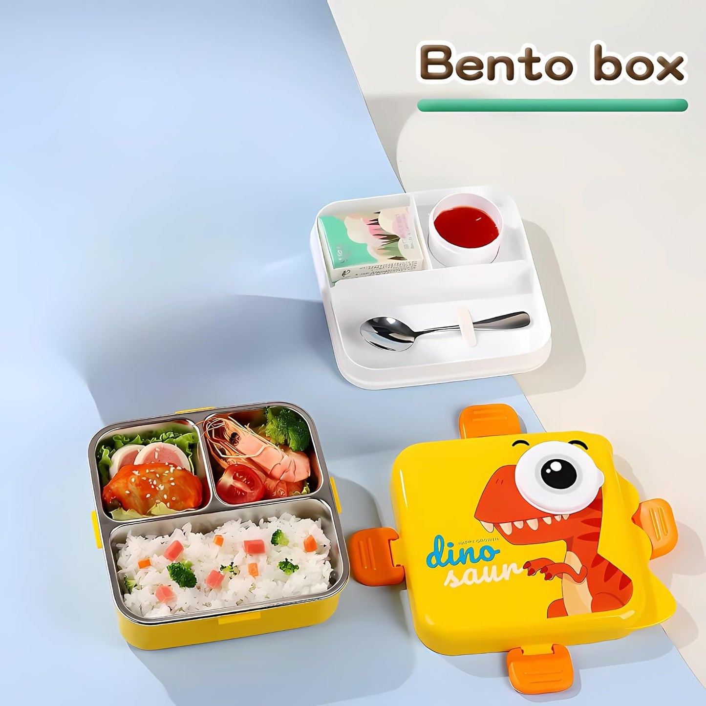 Kids Insulated Stainless Steel Double Decker Leakproof Bento Lunch Box