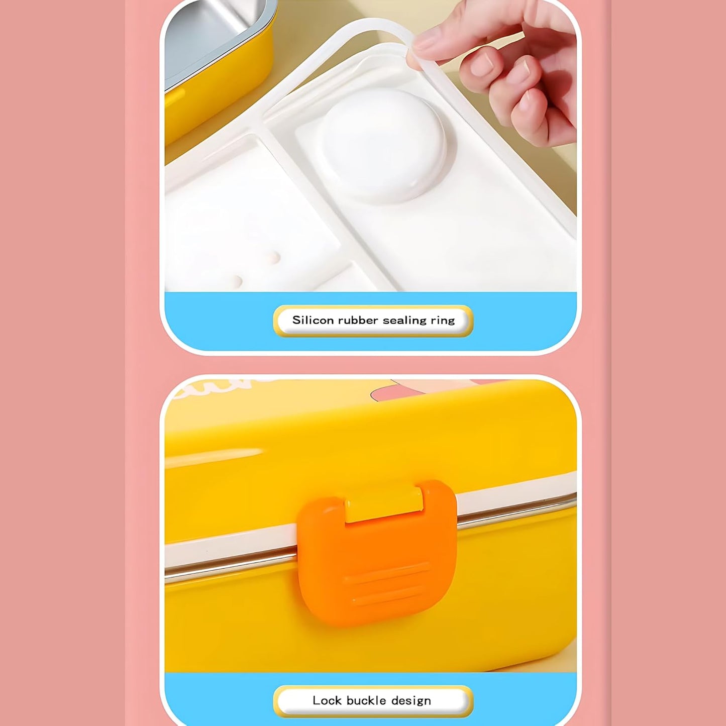Kids Insulated Stainless Steel Double Decker Leakproof Bento Lunch Box
