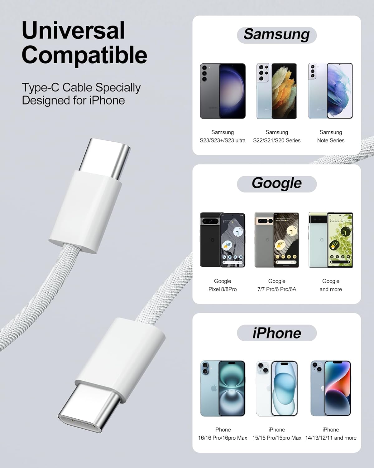 for iPhone Charger,20W PD USB C Charging Plug with 2M Lightning Cable for iPhone 14 13 12 11 Pro Max XR XS X,iPad