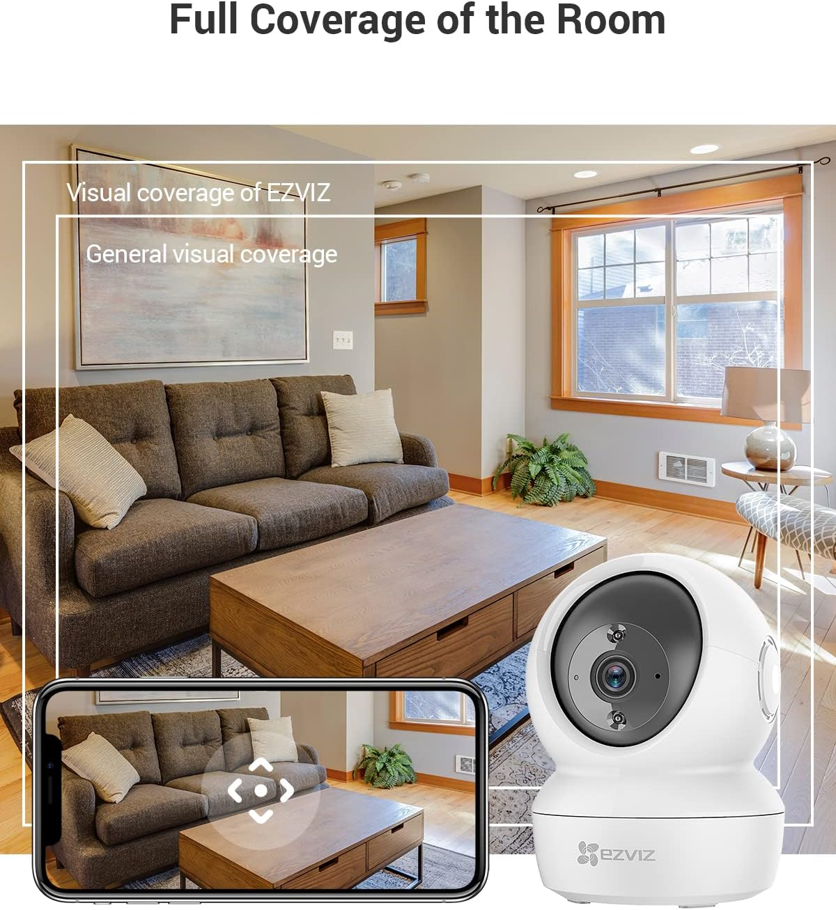 C6N Security Camera, 1080p CCTV Camera for Home, Wifi Indoor 360 Camera, Baby Monitor Surveillance Camera with Motion Detection, Smart Tracking, Two-Way Audio, Night Vision, Works With Alexa