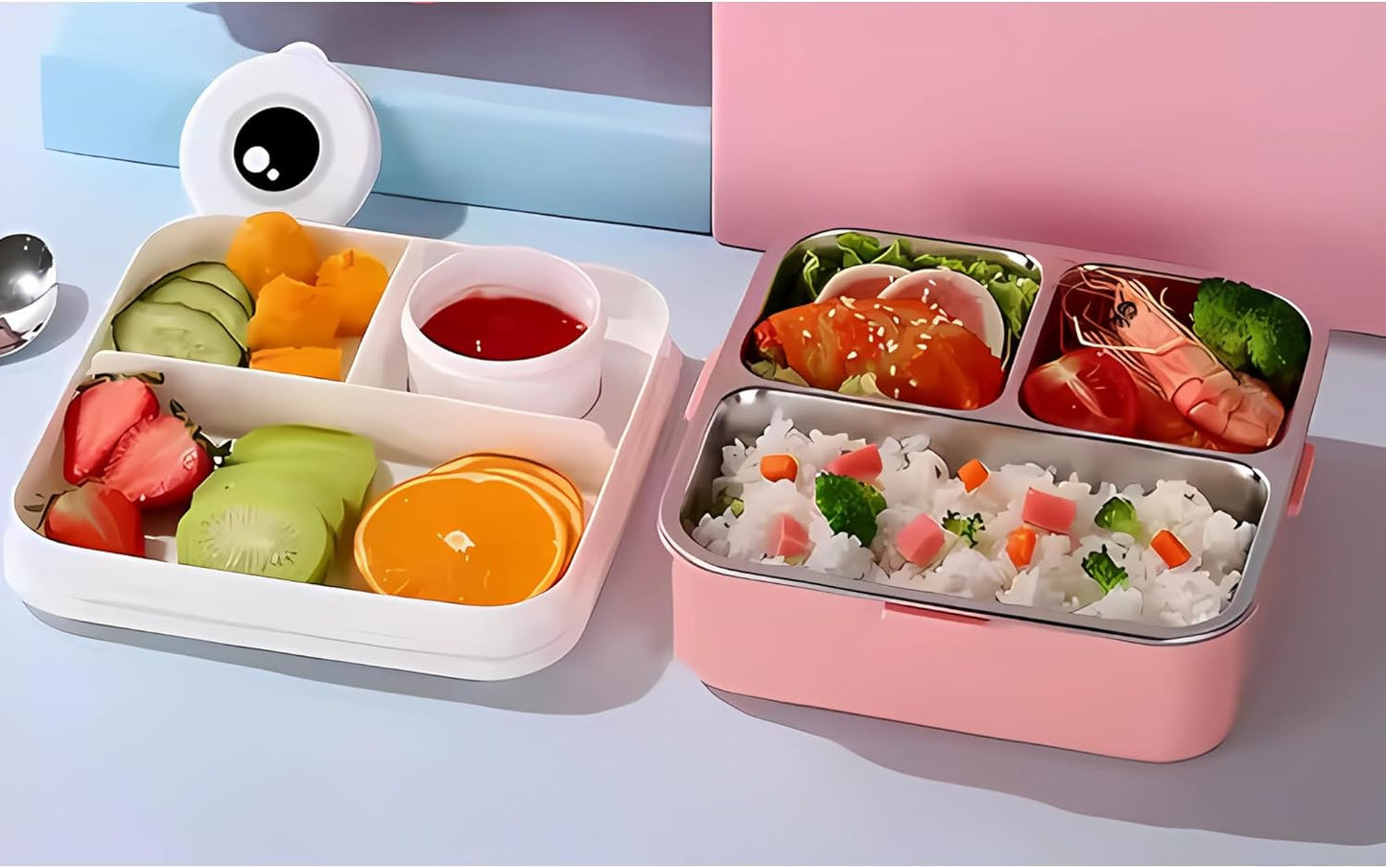 Kids Insulated Stainless Steel Double Decker Leakproof Bento Lunch Box