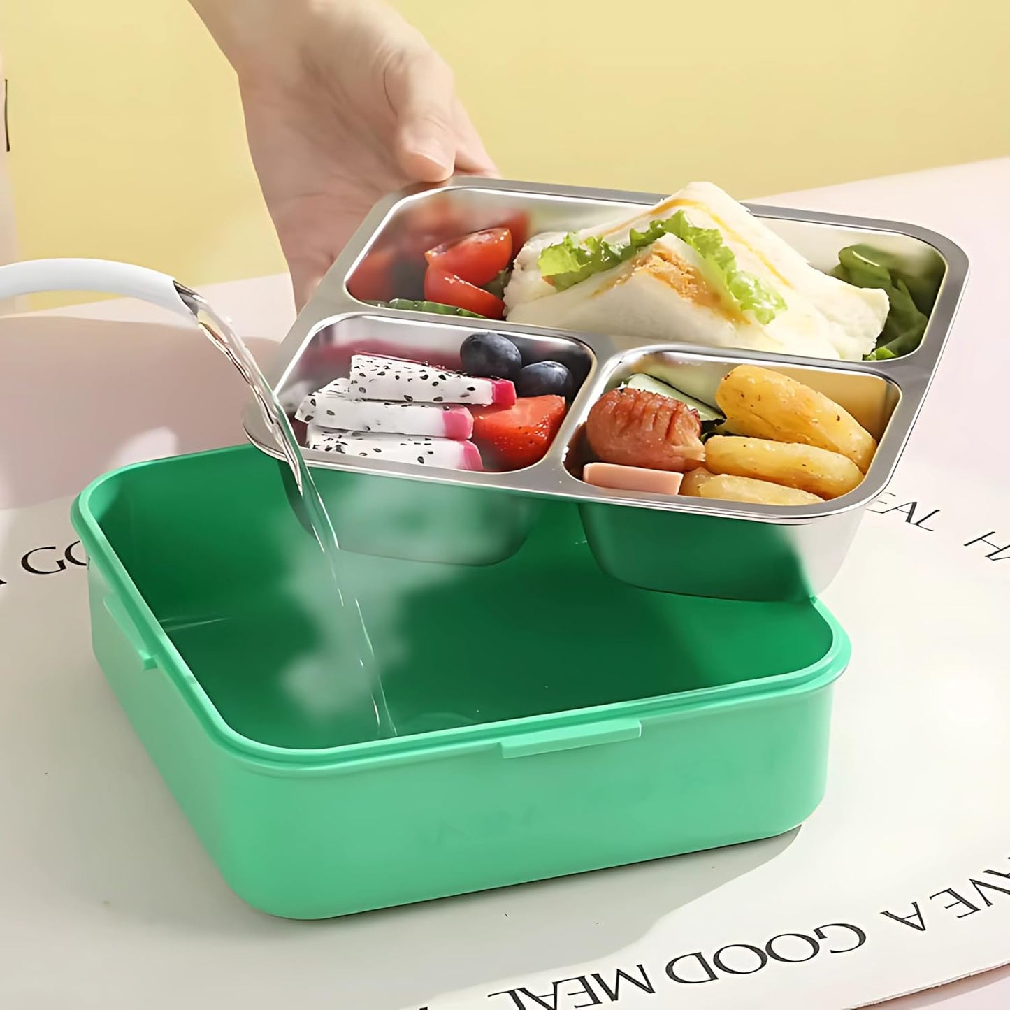 Kids Insulated Stainless Steel Double Decker Leakproof Bento Lunch Box