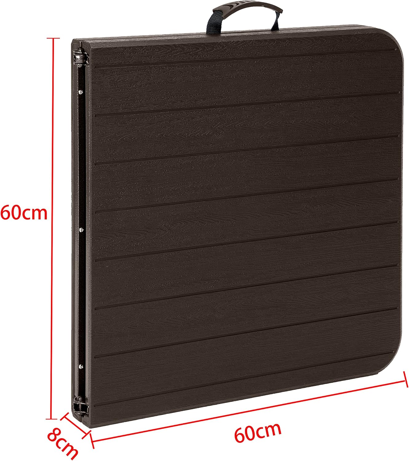 LANNY Portable Plastic Folding Table SZK120 Wood Design 120 * 60 cm for 4-6 person Party/Picnic/Garden/Dining/Kitchen/Buffee/Restaurant (brown2)