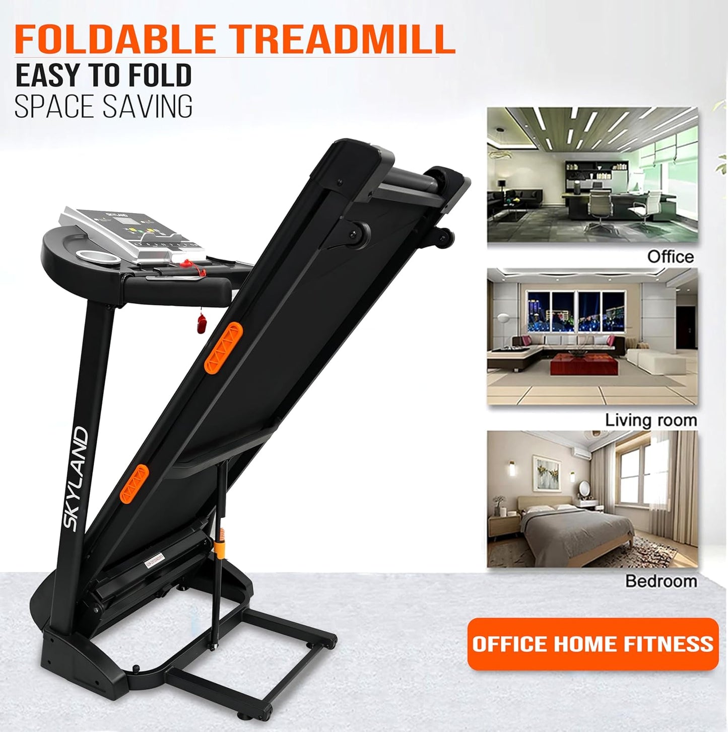 Treadmill Compact & Versatile with Built-In Bluetooth Speaker/Foldable Electric Running Machine for home and Office/Automatic Incline/Durable Belt for Safe Workouts-EM-1297