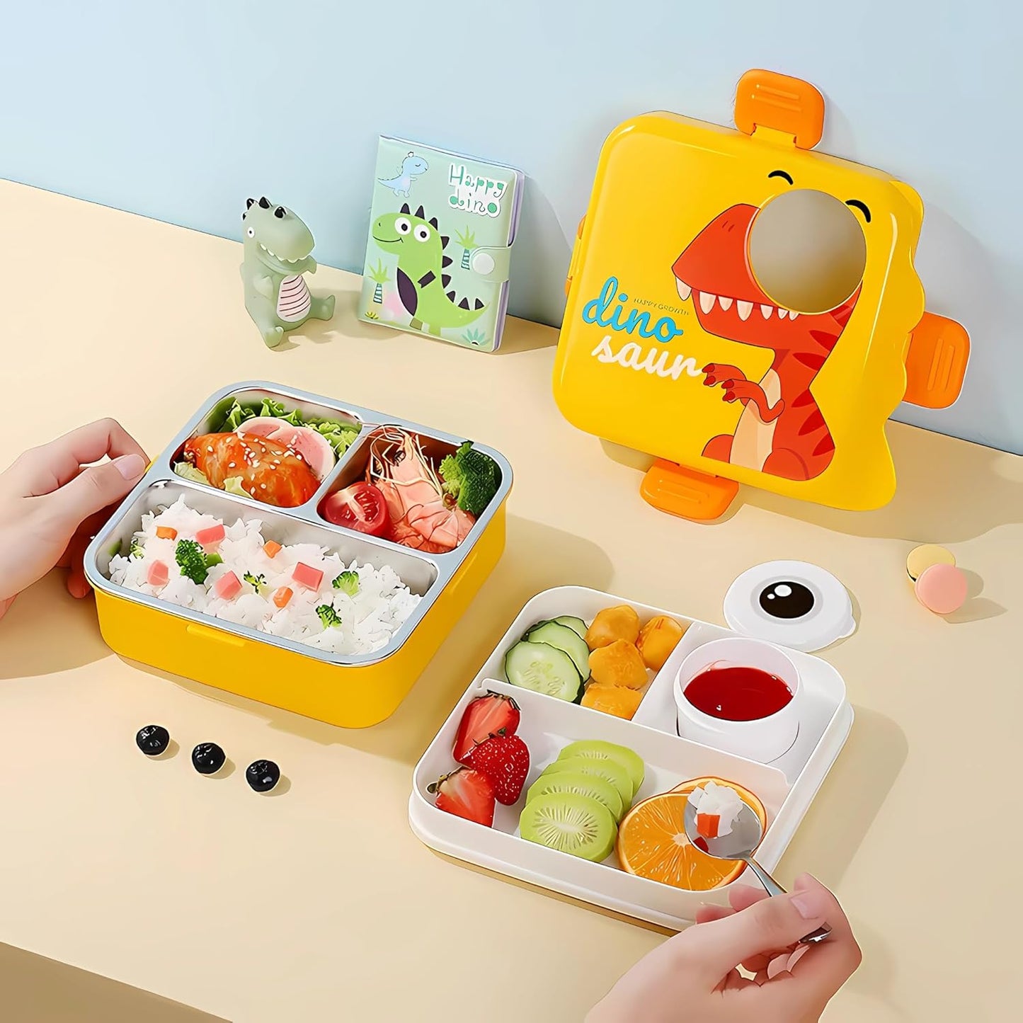 Kids Insulated Stainless Steel Double Decker Leakproof Bento Lunch Box