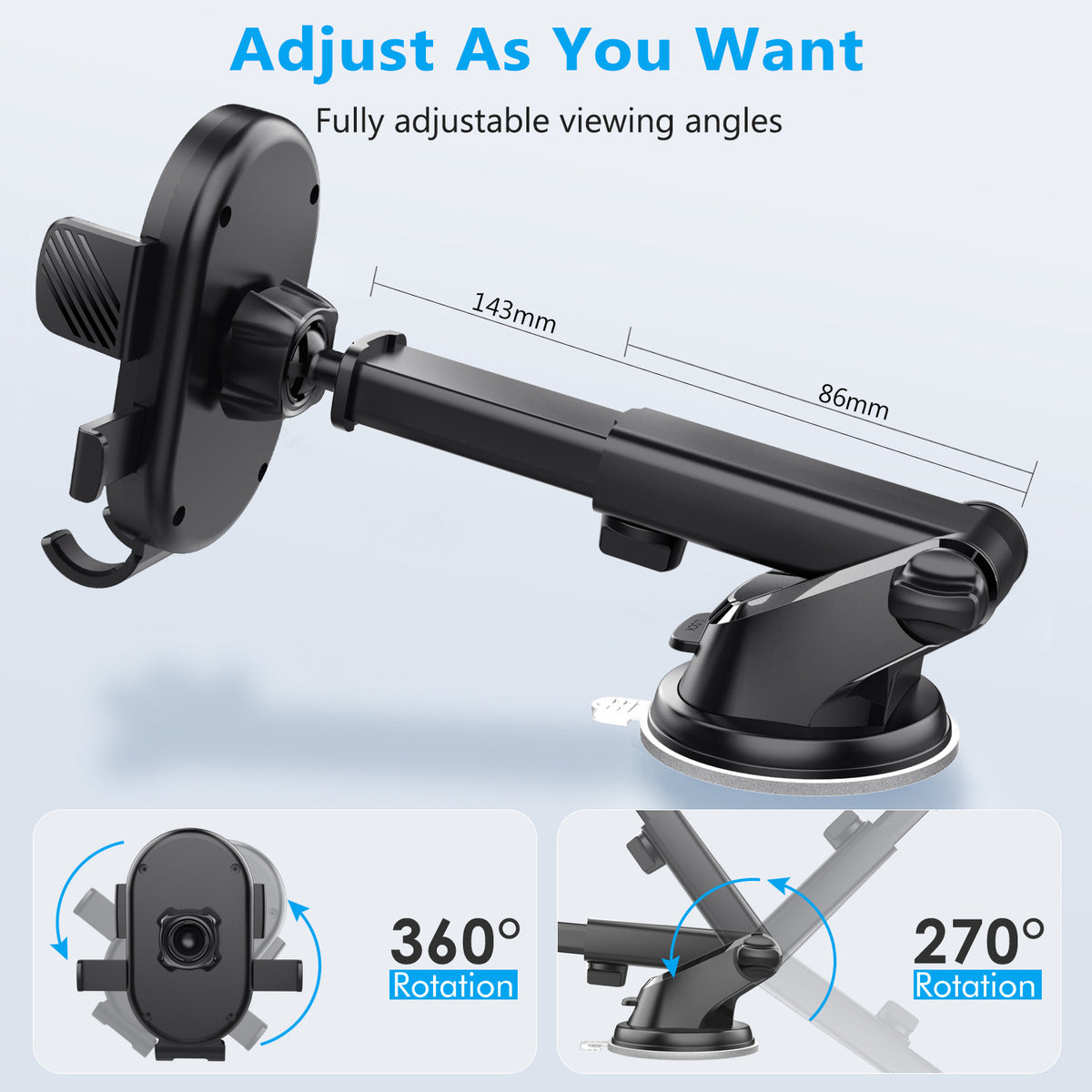 Universal Adjustable Mobile Phone Holder With Suction Cup Car Air Vent Mount Dashboard Car Phone Holder